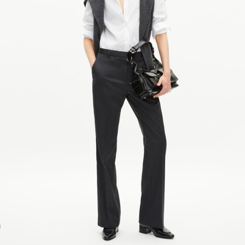 NWT THE KOOPLES wool vestiaire carry over black satin stripe trouser pants